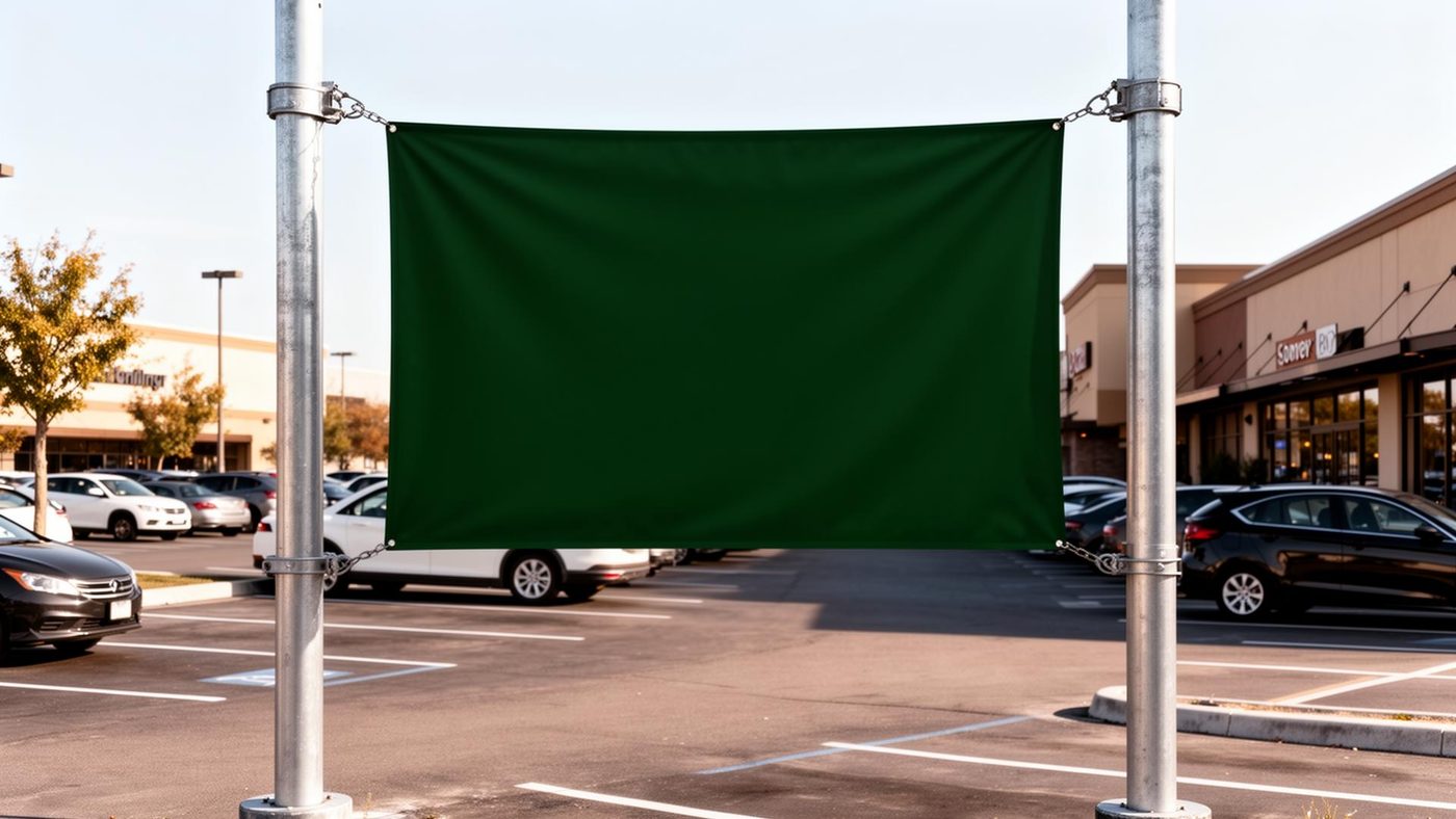 Roadside parking lot banner