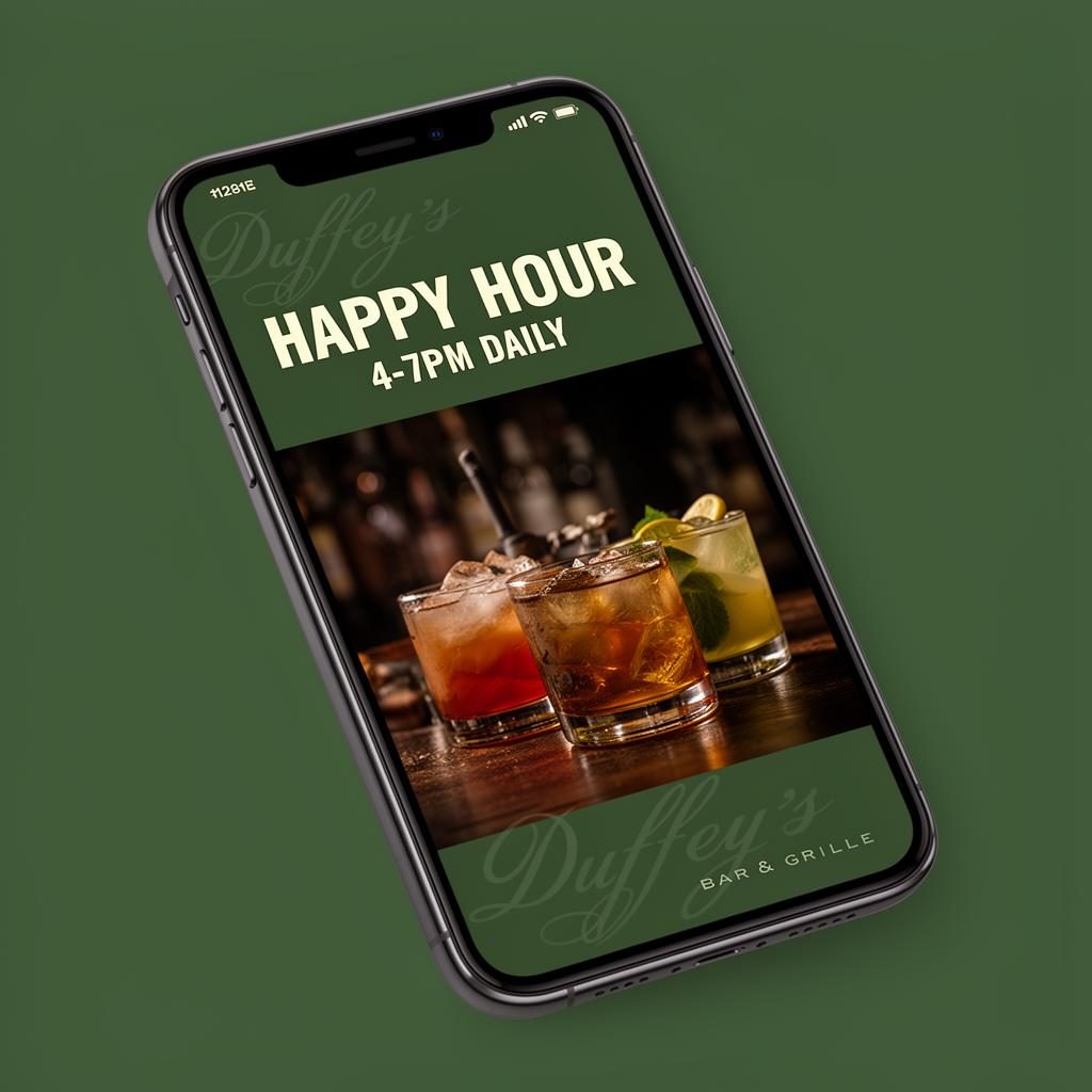Instagram post mockup — Happy Hour