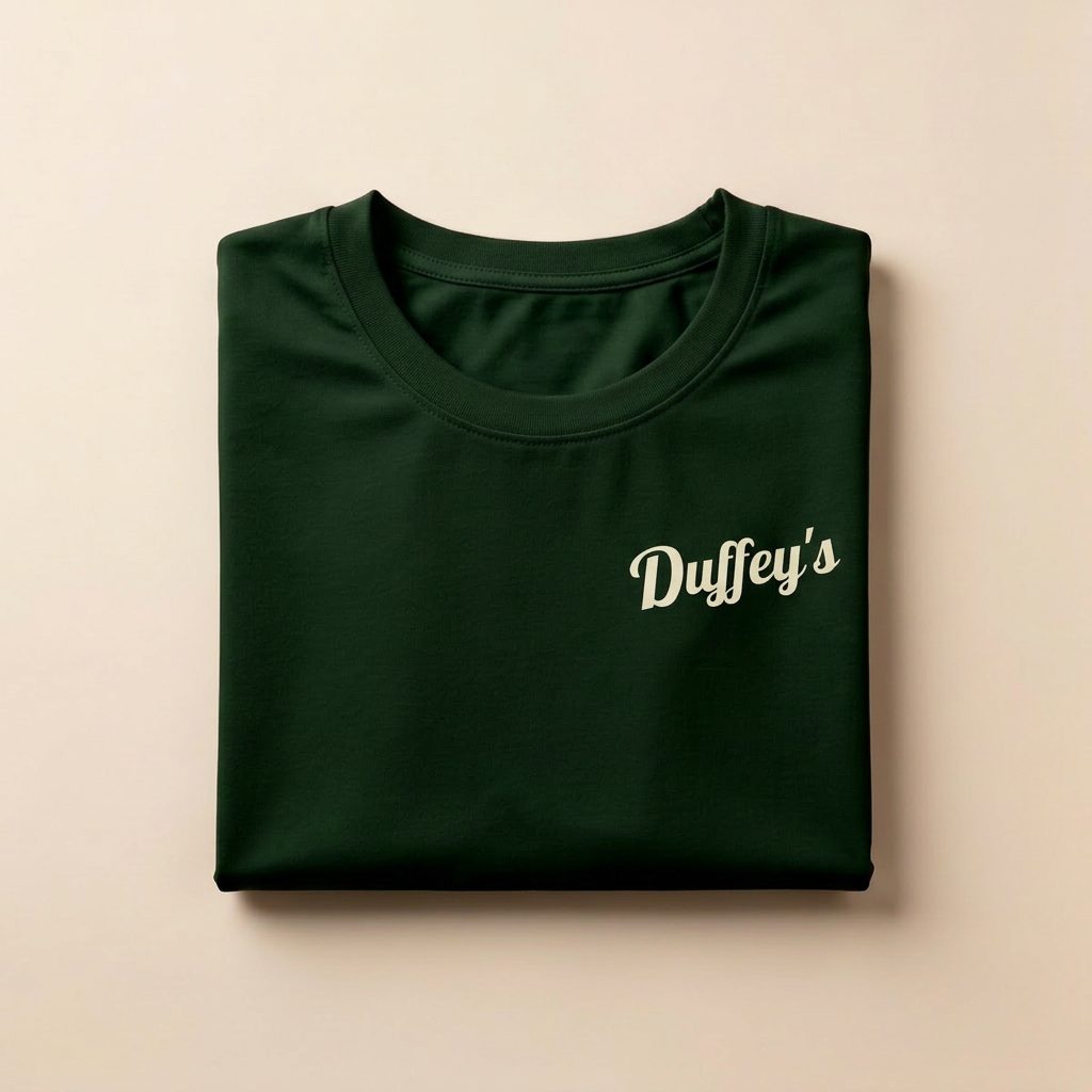 Duffey's t-shirt — wordmark only