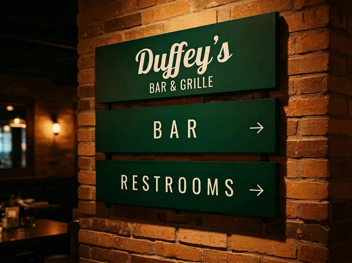 Interior wayfinding signs mockup