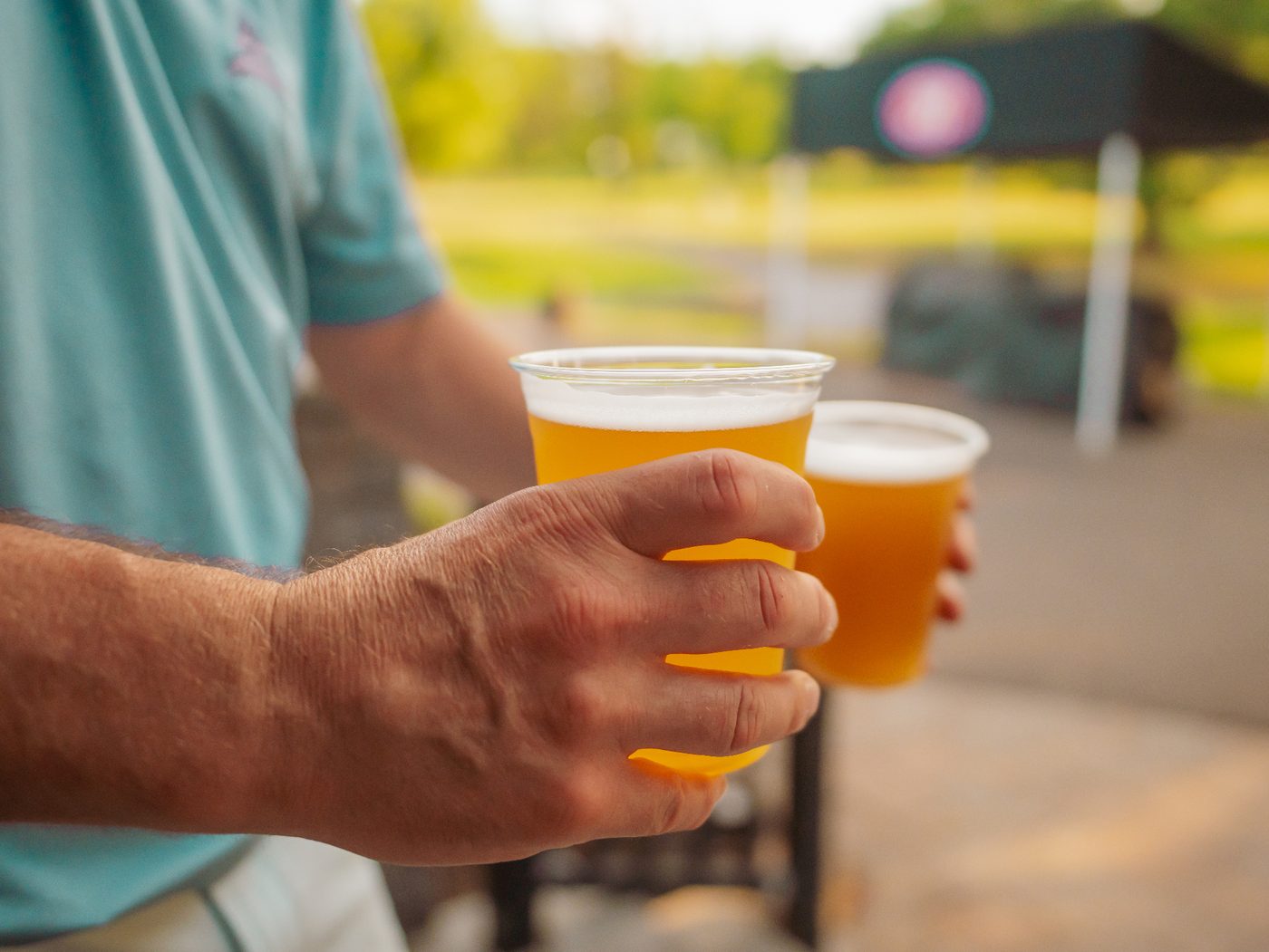 Cold beers on the patio